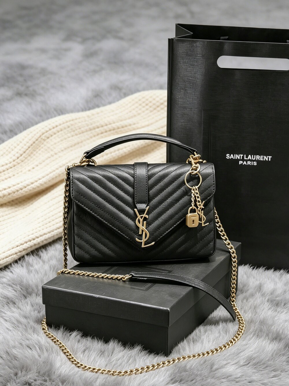 YSL College Leather Shoulder Bag